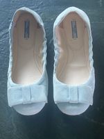 Prada Ballerinas hellblau Grösse 40.5 Wildleder mit Schleife