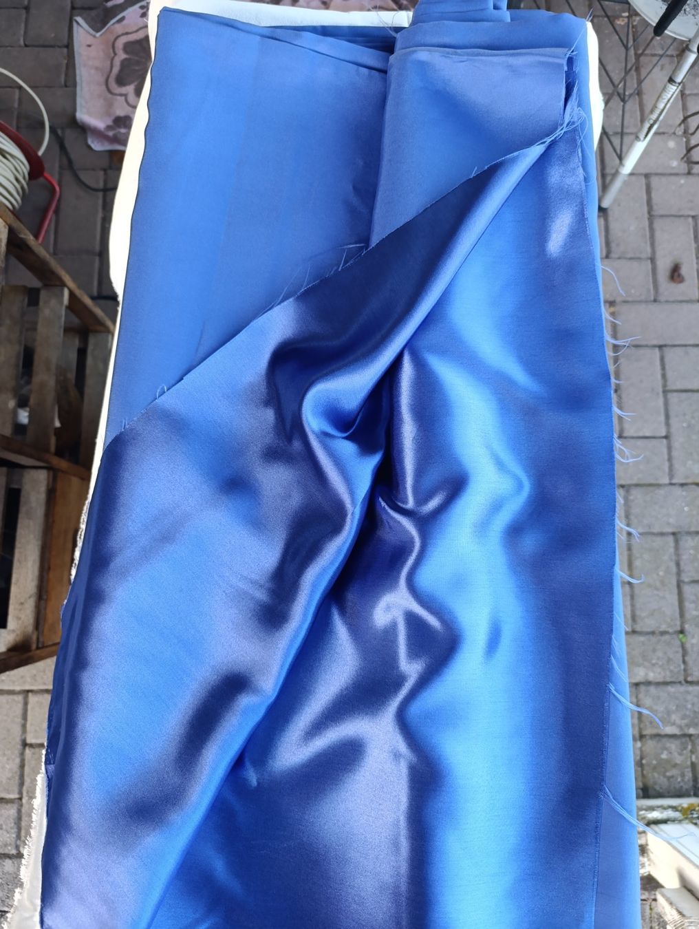 Stoffe: Satin Royalblau  9,8 m 150cm breit , original – Gebraucht aus Rüthi (Rheintal) von marycsipet 1