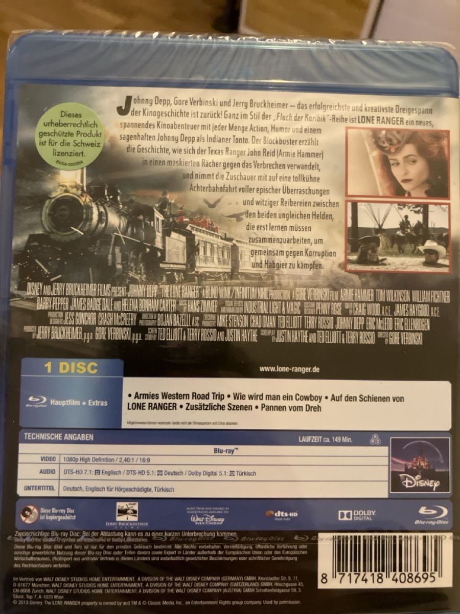 The Lone Ranger, Bluray, Neu und Originalverpackt! (Neu und