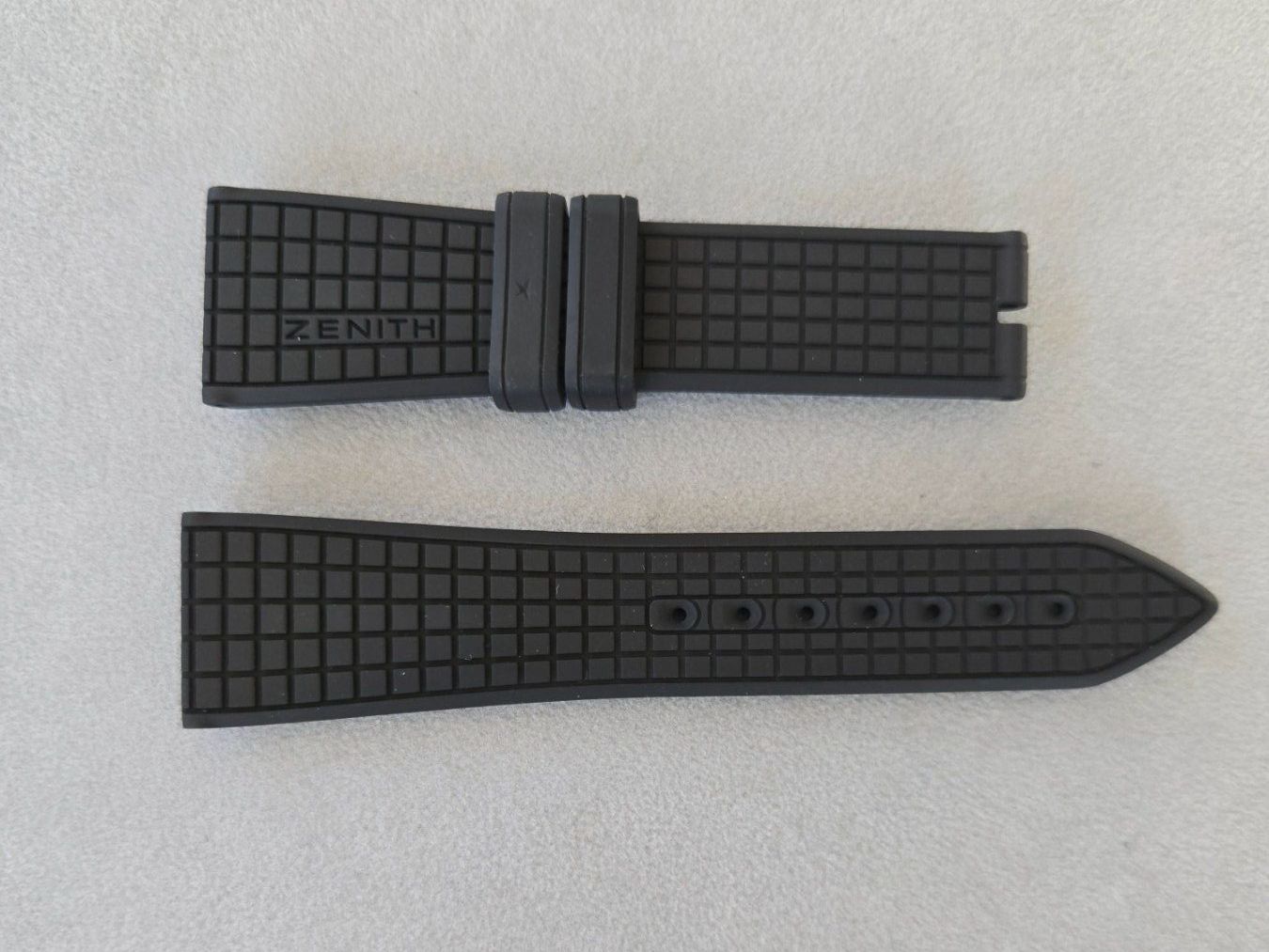 Armbänder & -reifen: Zenith Uhrenband 23mm schwarz, Breite Dornschliesse 18mm – Neu (gemäss Beschreibung) aus Chabrey von Horology