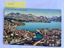 Ansichtskarte Luzern und Rigi vom Gütsch gesehen, 1929