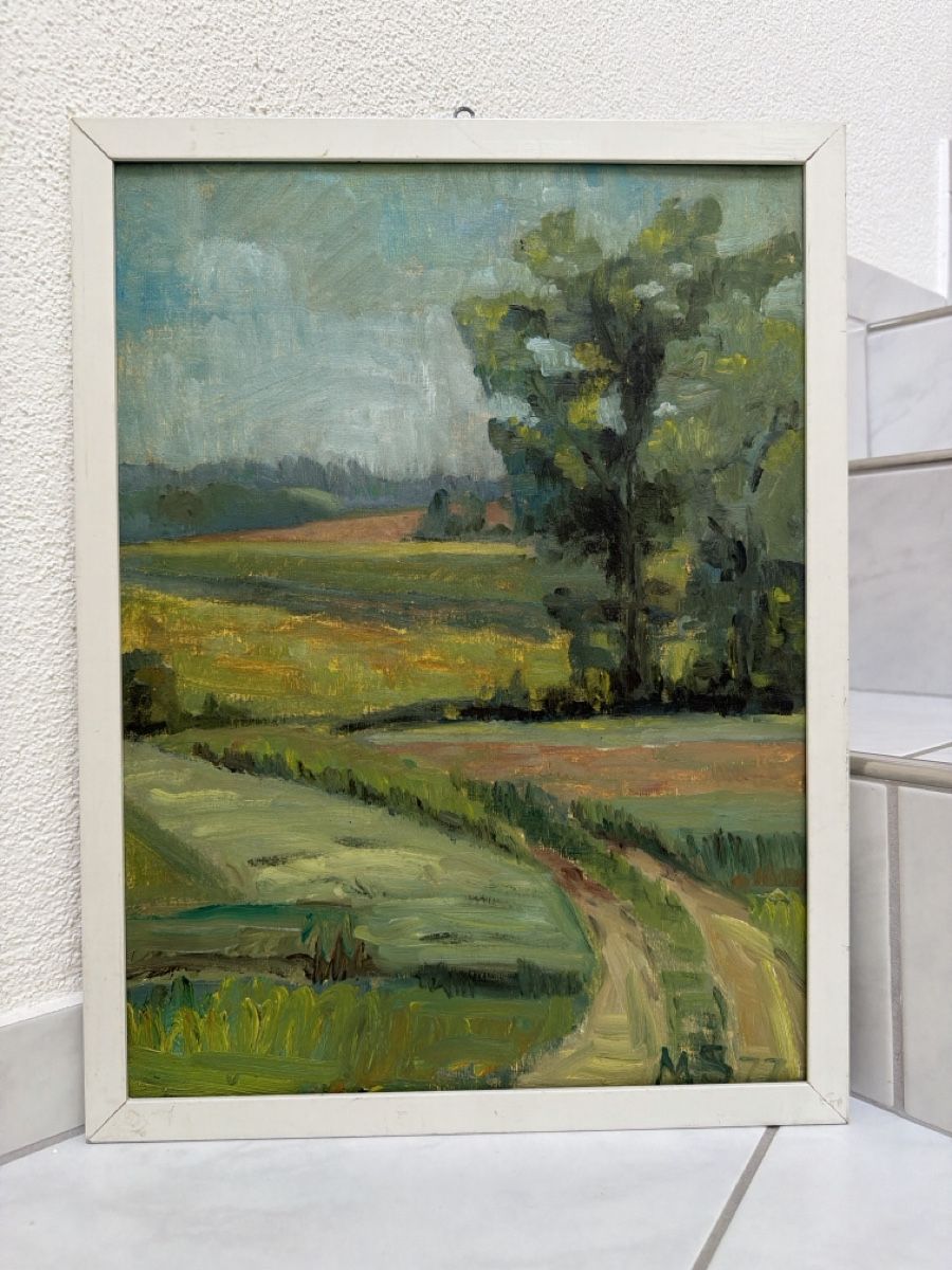 Tableaux: Gemälde, Landschaft, Monogramm M.S. 1977. – D'occasion à Biberist par Momo33 5