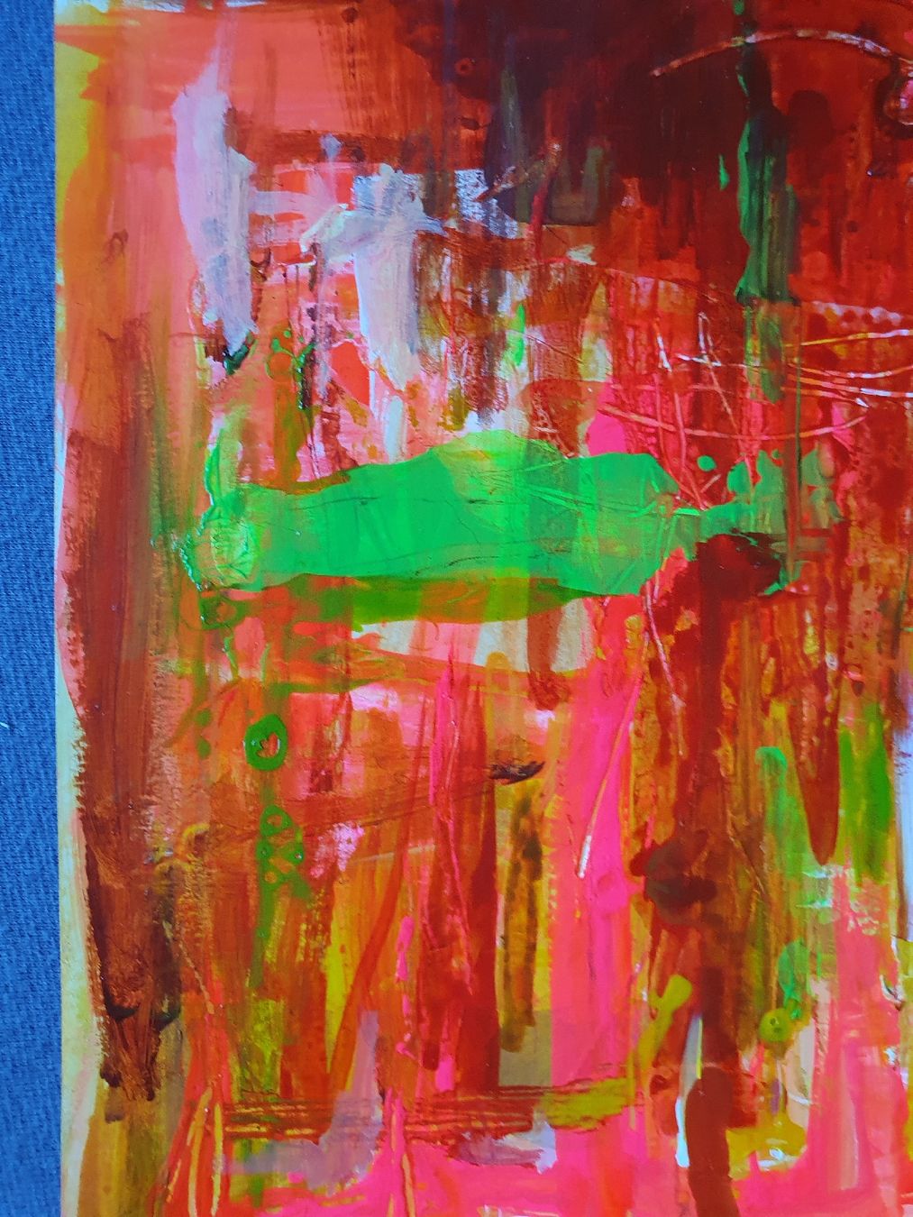 Dipinti: Abstraktes Bild Acryl auf Papier bunte Farben dynamisch – Nuovo (secondo la descrizione) da Wimmis venduto da hel_m26m 4