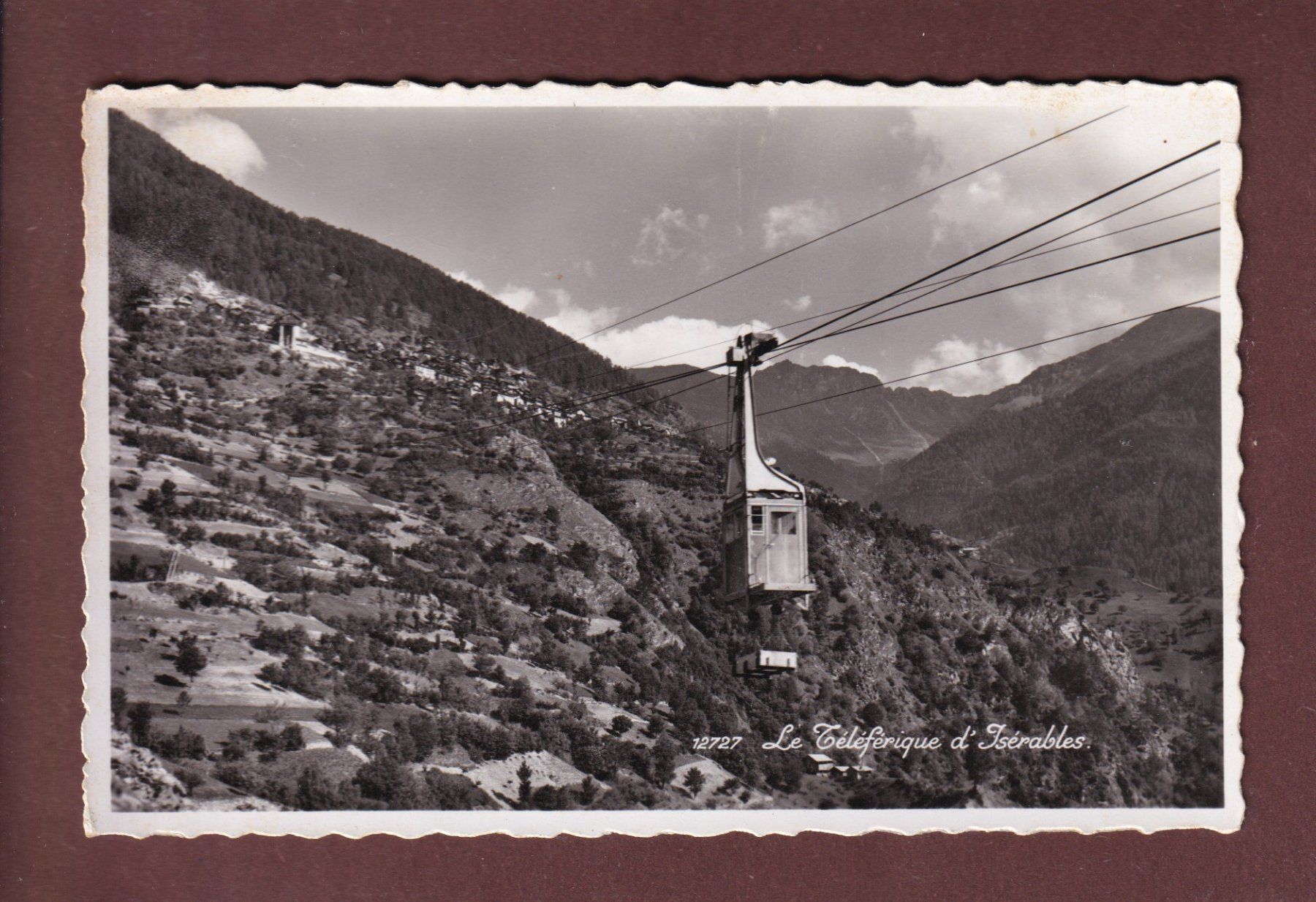 Ansichtskarten: Téléférique d'ISERABLES - 1956 – Gebraucht aus Pully von nicecards-shop
