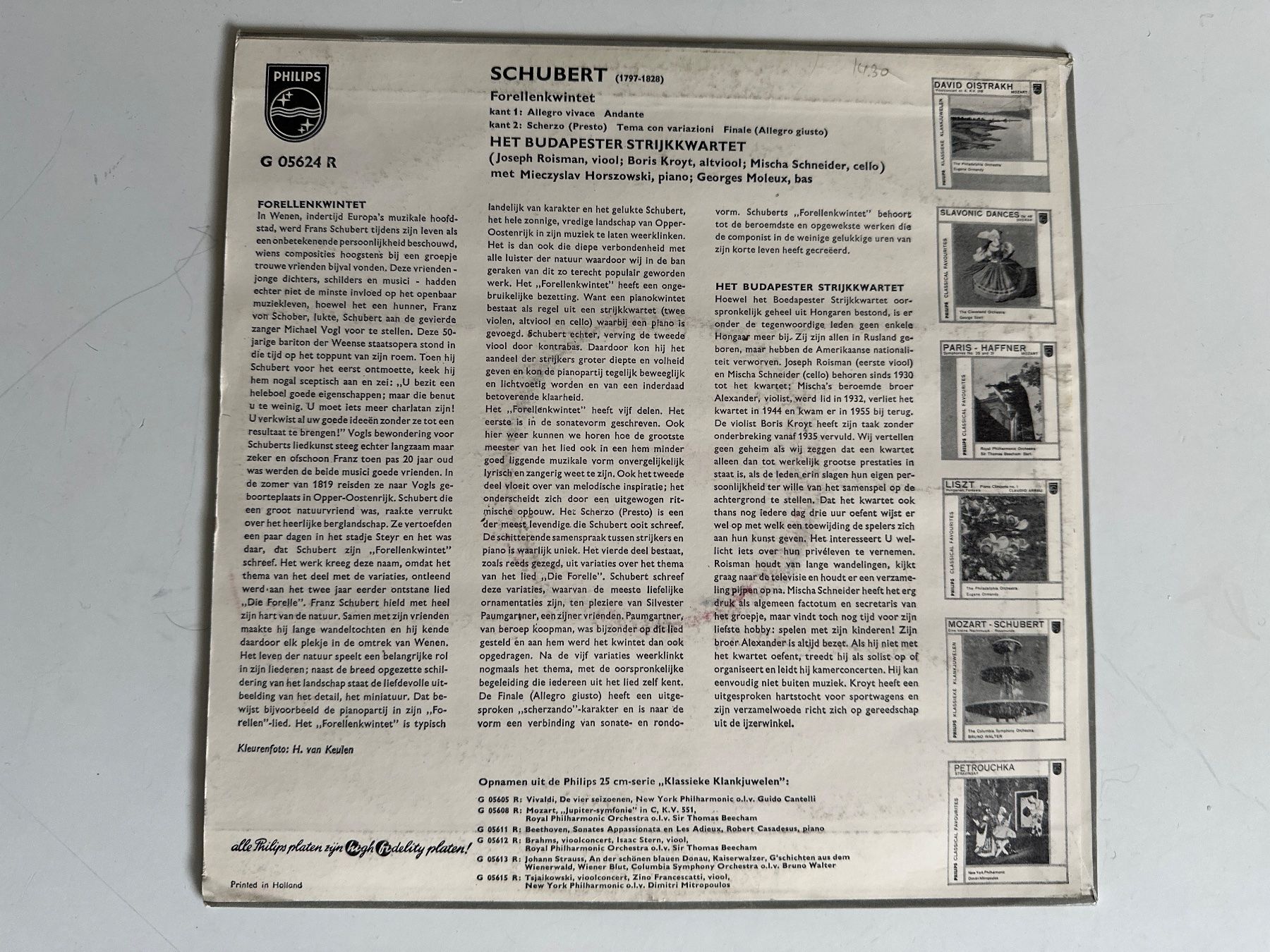 Dischi in vinile: Forellen-Kwintet Schubert - Het Budapester Strijkkwartet – Usato da Zürich venduto da Chaeffeler 1