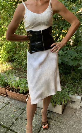Gonna di cotone in maglia a coste bianche taglia 42/44