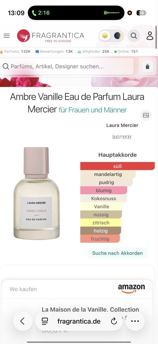 Profumi & Eau de Toilette: LAURA MERCIER AMBRE VANILLE ,2 ml – Usato da Sursee venduto da nst_czk2 1