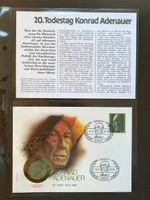 Münze Münzbrief Konrad Adenauer vergoldet 2 mark