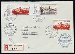 Schweiz 1943 Sonderflug Oskar Bider Einschreiben