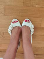 Sandales ivoire Carla  T.36  Neuves  Semelle cuir
