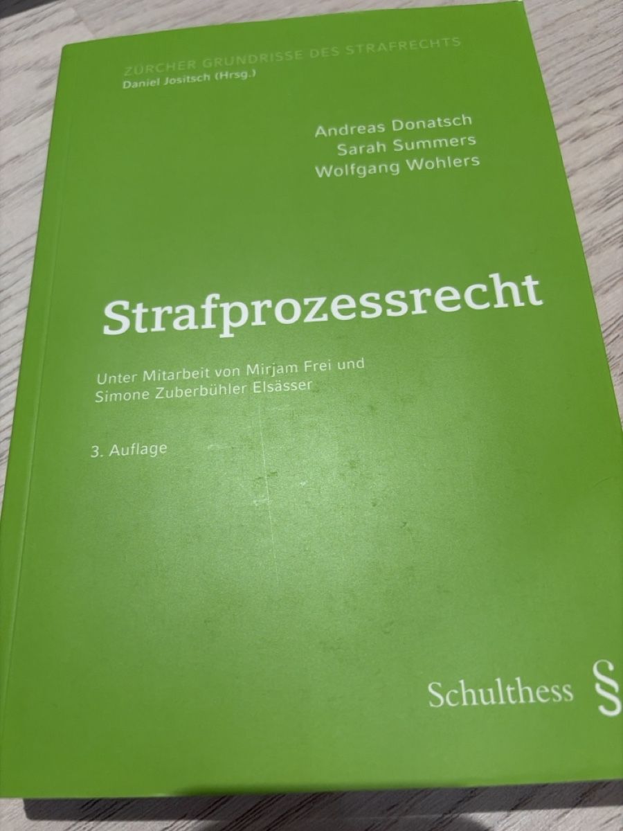 Bücher: Strafprozessrecht 3. Auflage Schulthess neu – Neu (gemäss Beschreibung) aus Dietlikon von flo_dm5l