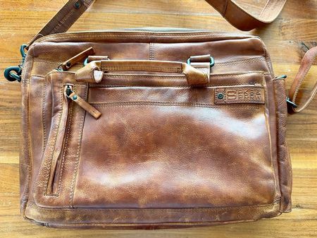 Leder Laptoptasche «Spikes & Sparrow»  Cognac Brown