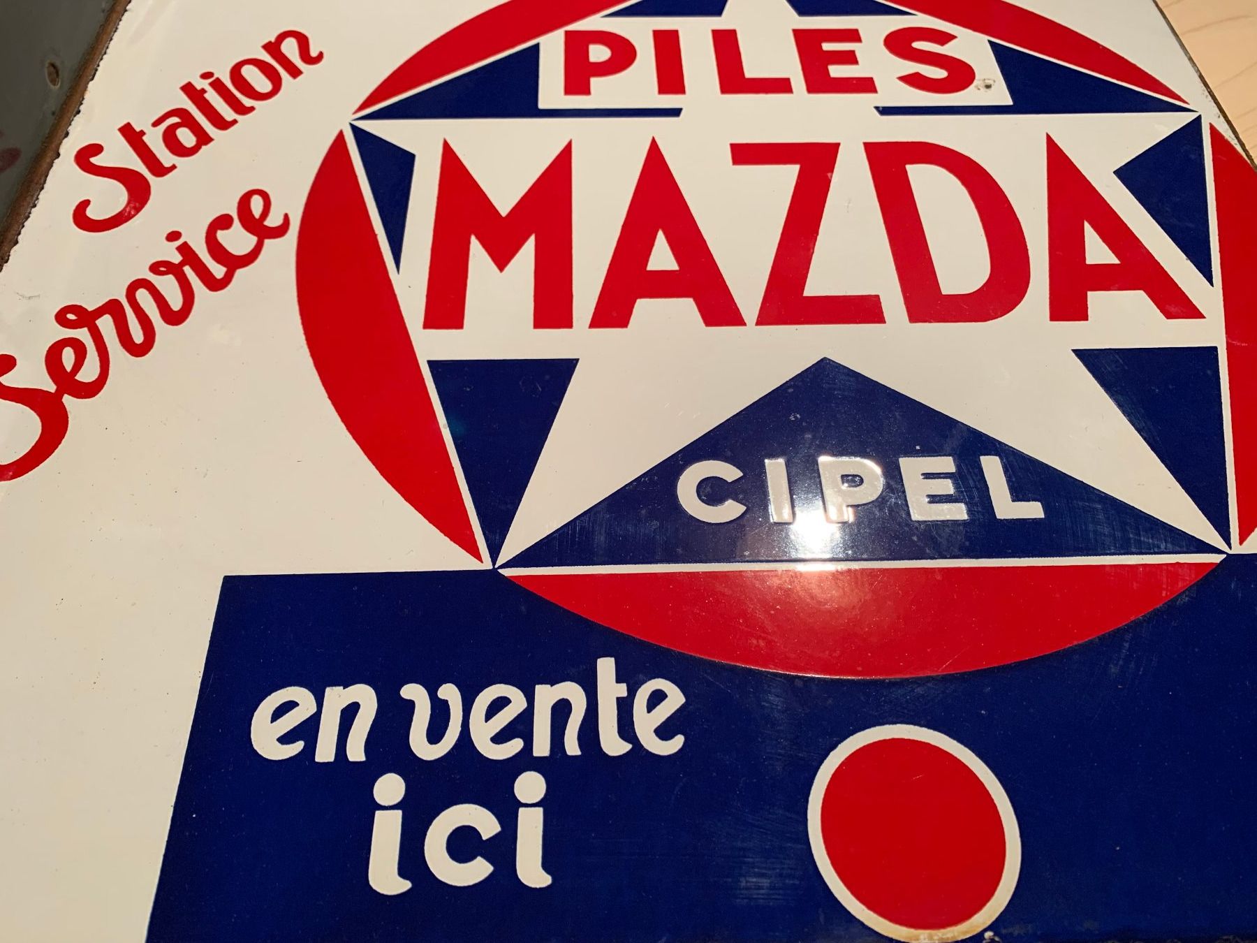 Insegne: Emailschild doppelseitig original Piles Mazda Batterien – Usato da Malix venduto da jimmipf