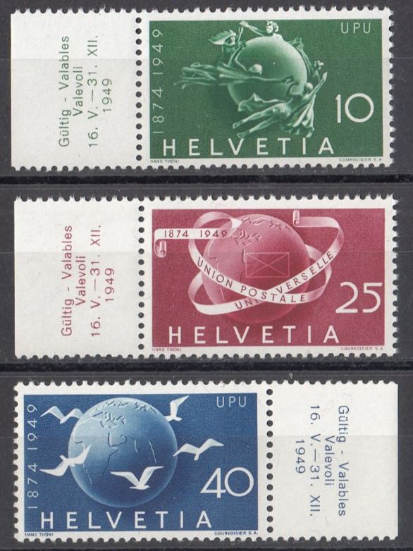Tutti i francobolli: SBK 294 - 296 postfrisch – Usato da Bürglen TG venduto da StampGraf