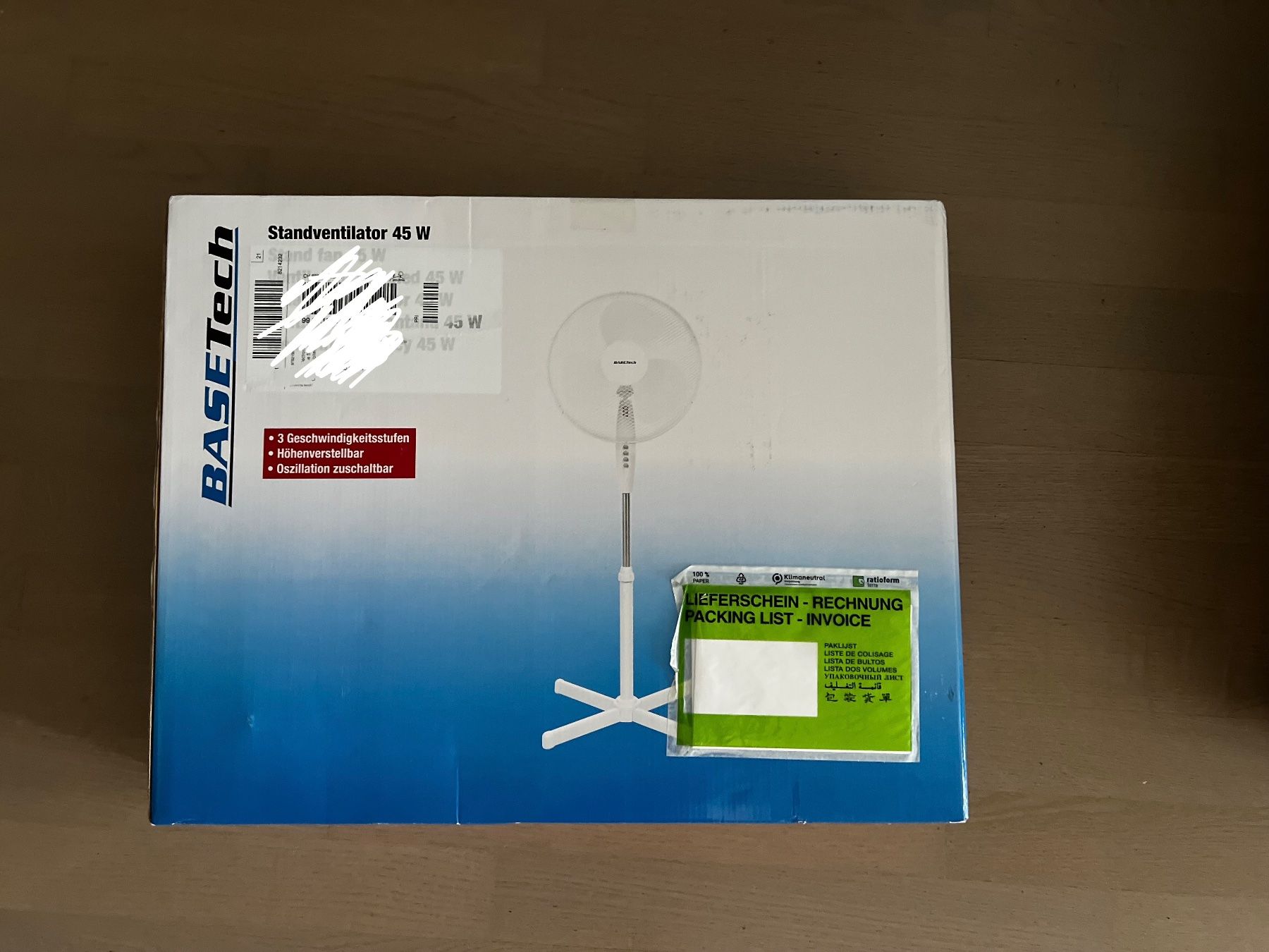 Ventilatoren: BaseTech Standventilator 45W – Brandneu & Originalverpackt – Neu und originalverpackt aus Lenzburg von impulsive-buyer 2
