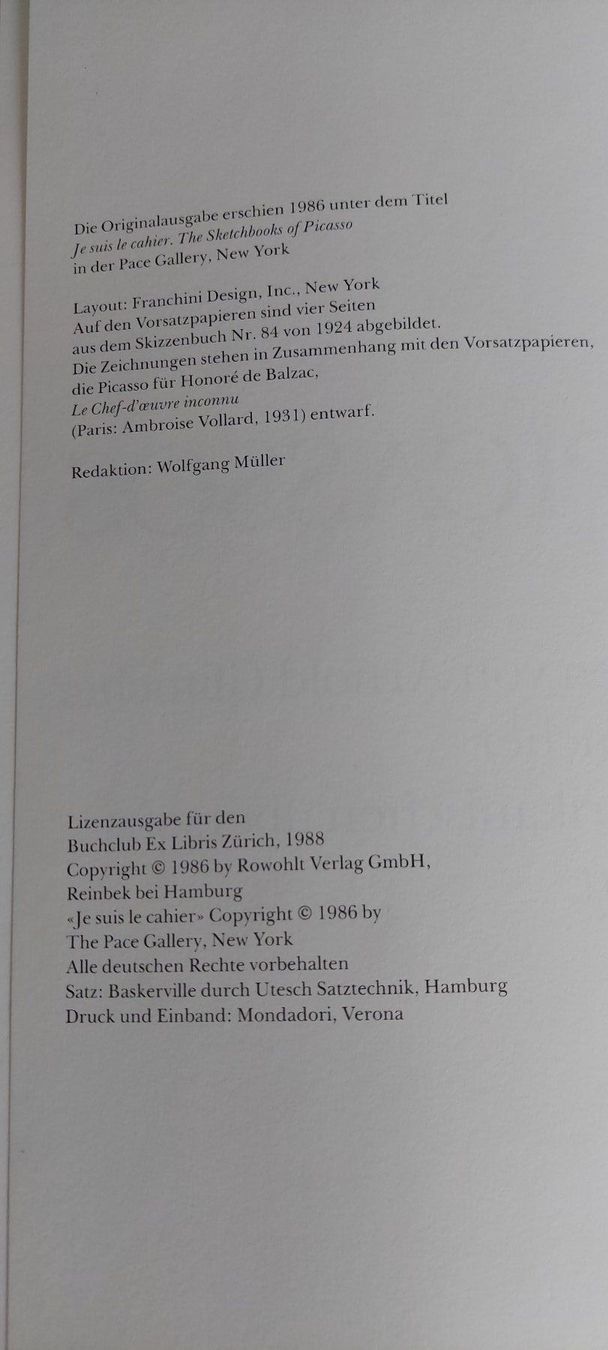 Libri: Die Skizzenbücher Pablo Picassos – Usato da Zürich venduto da t24_de 2