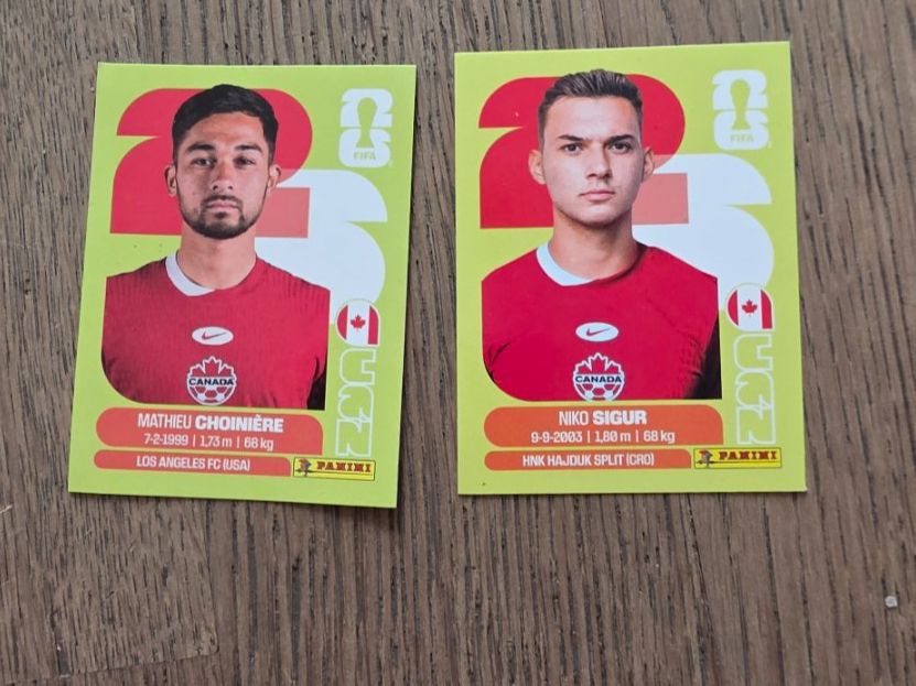Cartoline: 2 vignettes panini Coupe du Monde 2026 CAN – Usato da Wettingen venduto da dlililou