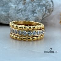 3er Ring-Set – Bubble & Memory Edelstahl Grösse 56