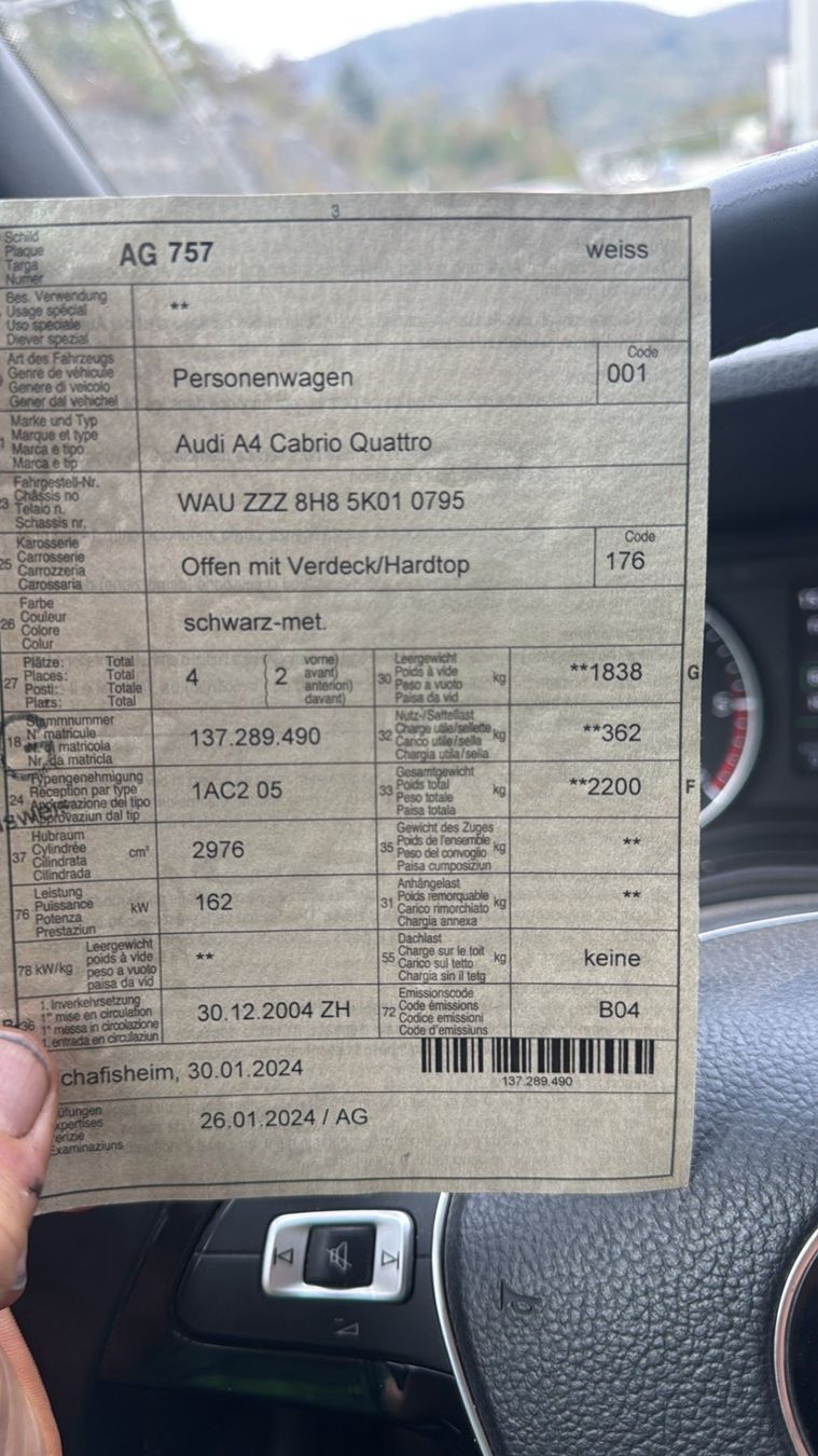 Audi Automobili: Audi A4 Cabrio – Usato da Bottmingen venduto da bj824 4