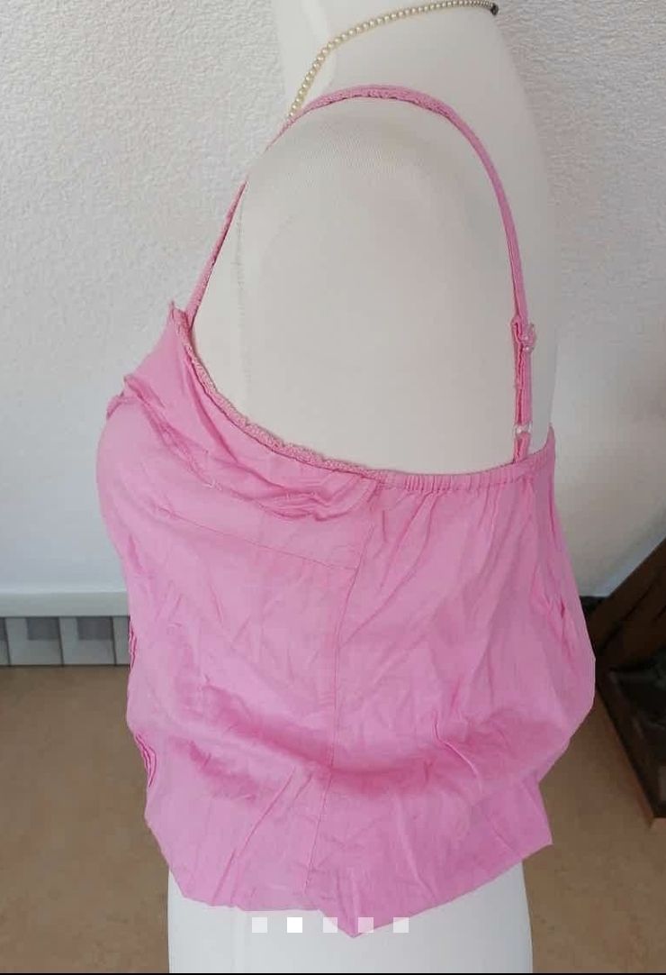 Top: Rosa Sommer Top aus Baumwolle, Gr.S – Usato da Klingnau venduto da vollmond36 1