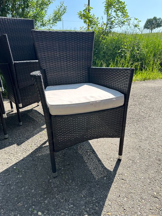 Gartenstühle Rattan 6+2 stapelbar Kaufen auf Ricardo