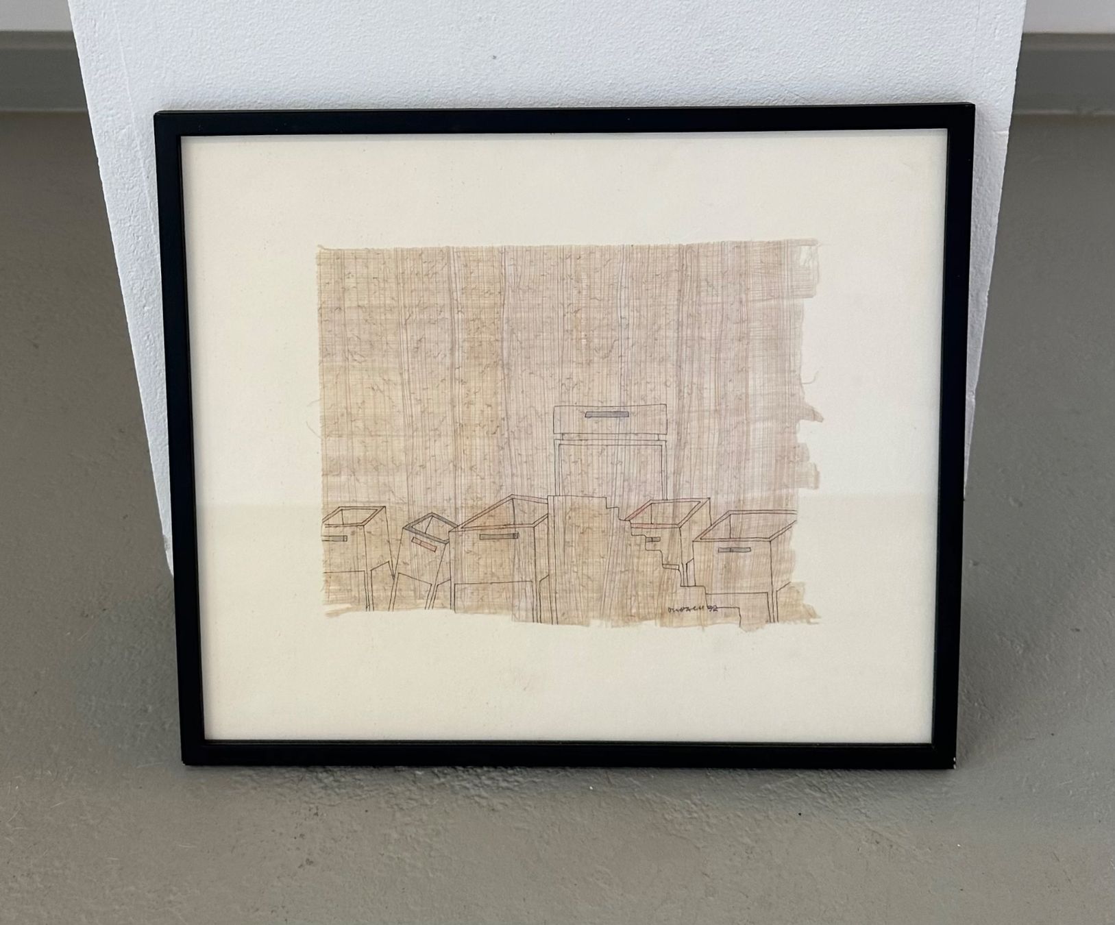 Tableaux: Composition sur papyrus, 1992, Alois Dubach – D'occasion à neuchatel par cabinetjuliart