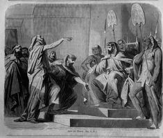 Holzstich 1862 - Jakob vor Pharao