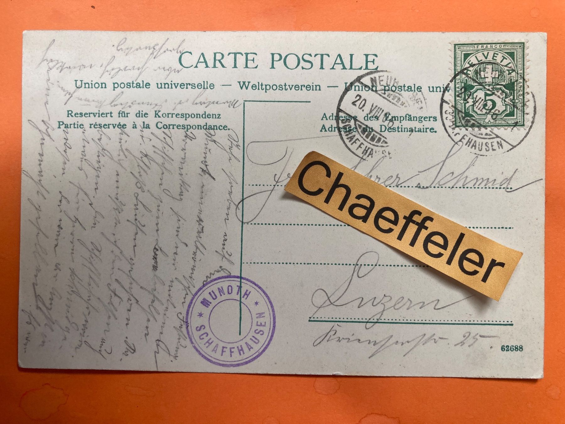 Cartoline postali: 1906 Gruss vom Rheinfall – Usato da Zürich venduto da Chaeffeler 1