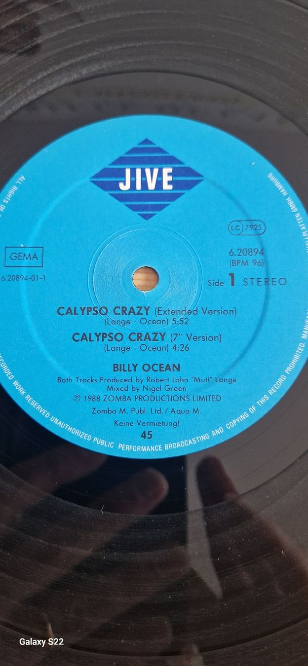 Dischi in vinile: Billy Ocean – Calypso Crazy – Usato da Yvonand venduto da RF-VINYL 1