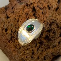 Silberring Espresso con nero Opale Gr.58