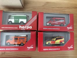 Herpa Miniaturmodelle 4er Set Einsatzfahrzeuge neuwertig