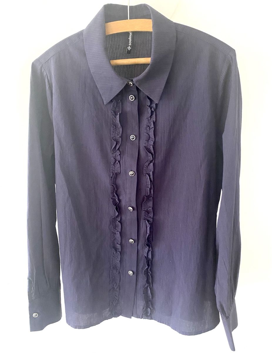 Camicette: Soulmate Bluse Gr. L dunkelblau elegant – Usato da Jona venduto da Flamingoo