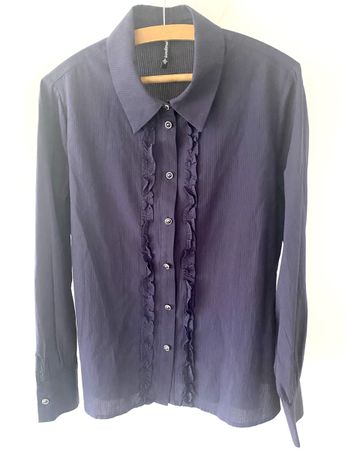 Soulmate Bluse Gr. L dunkelblau elegant