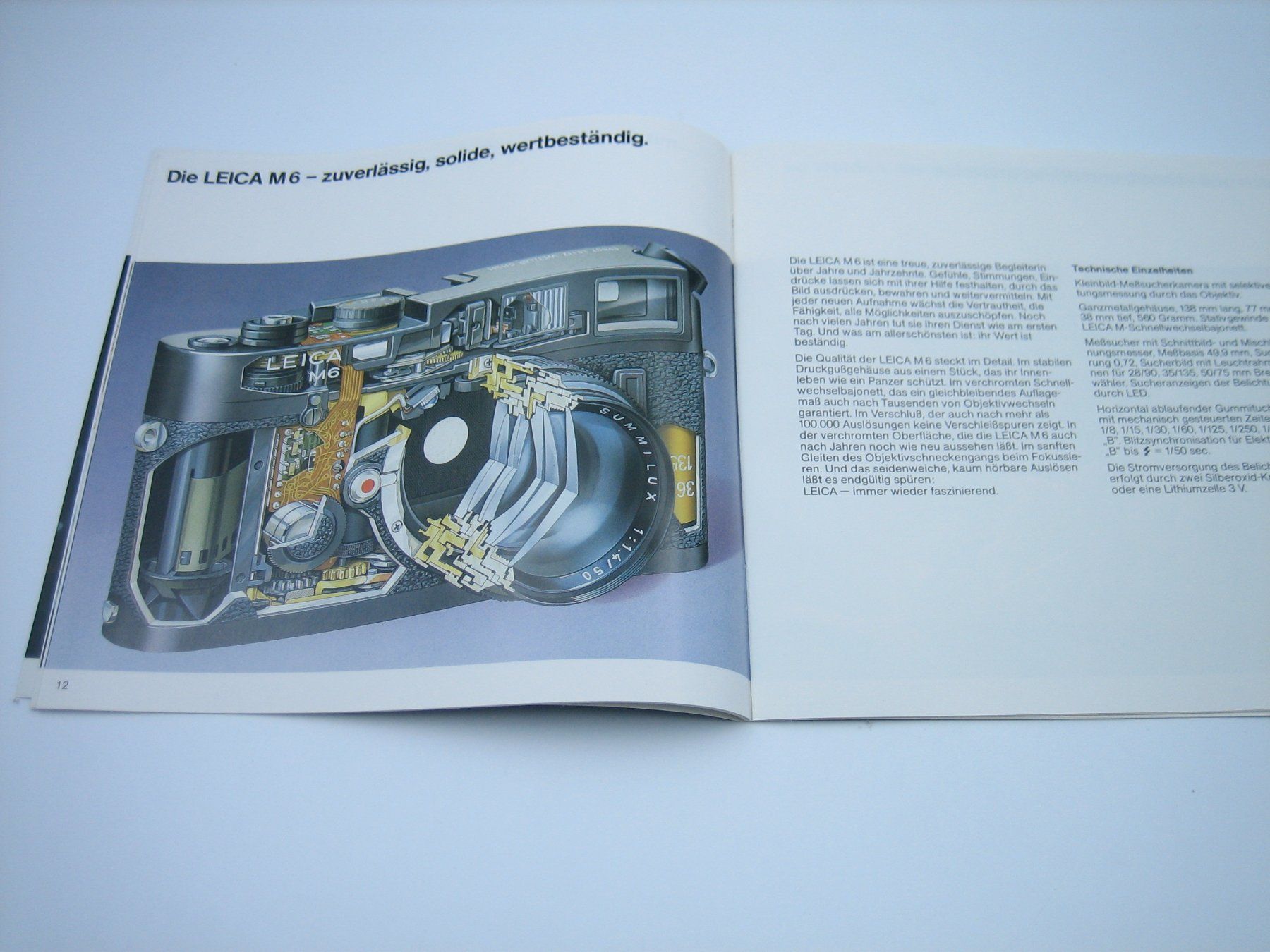 Leica Fotocamera: Leica M6 alter Werbeprospekt/Katalog – Usato da Zürich venduto da Tomi118 4