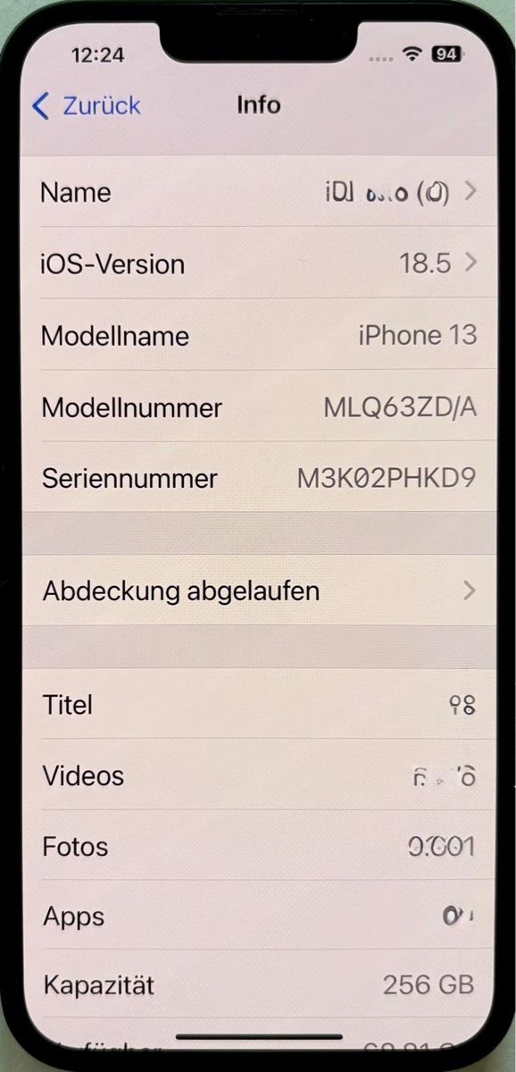 Apple Portables: iPhone 13, 256GB, Schwarz - Top Zustand! – D'occasion à Zollikofen par  8