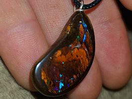 Perfekter Koroit Opal Silber Anhänger