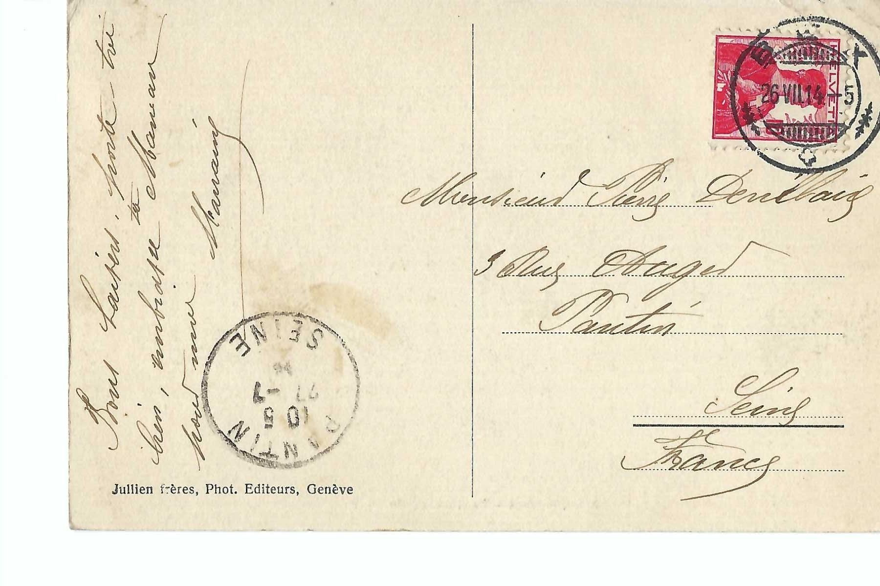 Cartoline postali: Bex, Pension de Crochet, 1914 – Usato da Thun venduto da 44wart 1