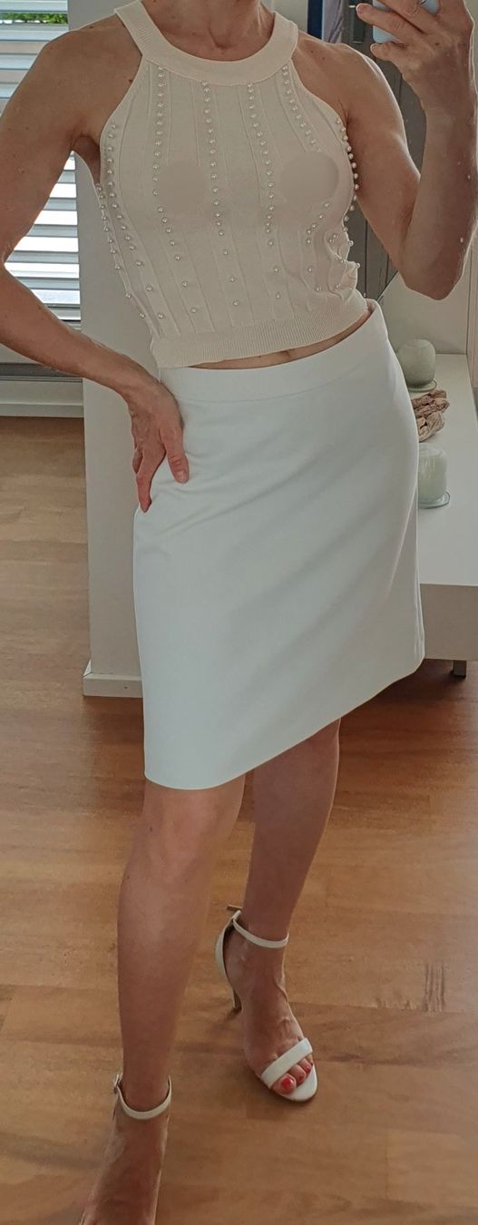 Top: Top mit Perlen Gr. 34 beige – Usato da Stansstad venduto da InStyle8 1