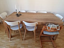 Esstisch, Eiche massiv nature, 180cm, ausziehbar 230cm