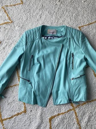 coole echt Lederjacke türkis top Zustand! Gr. S-M