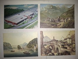 Lot Schweiz: Ansichtskarten + Helvetia Briefmarken Gestempel