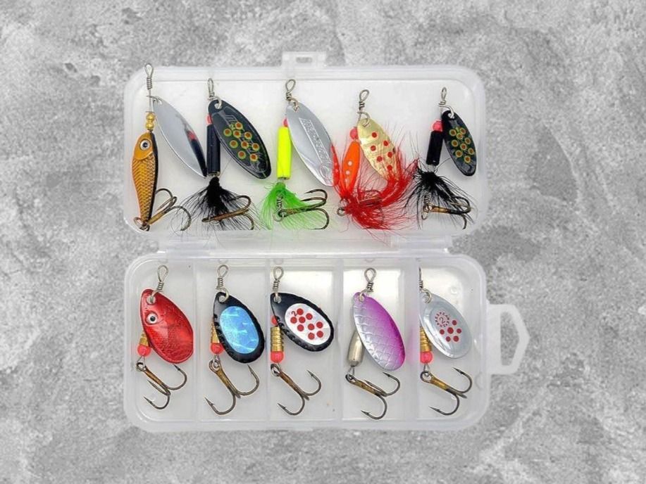 Esche: Angelköder 10 Stück Spinner, Löffeli – Nuovo e nell'imballaggio originale da Aarburg venduto da 2..0