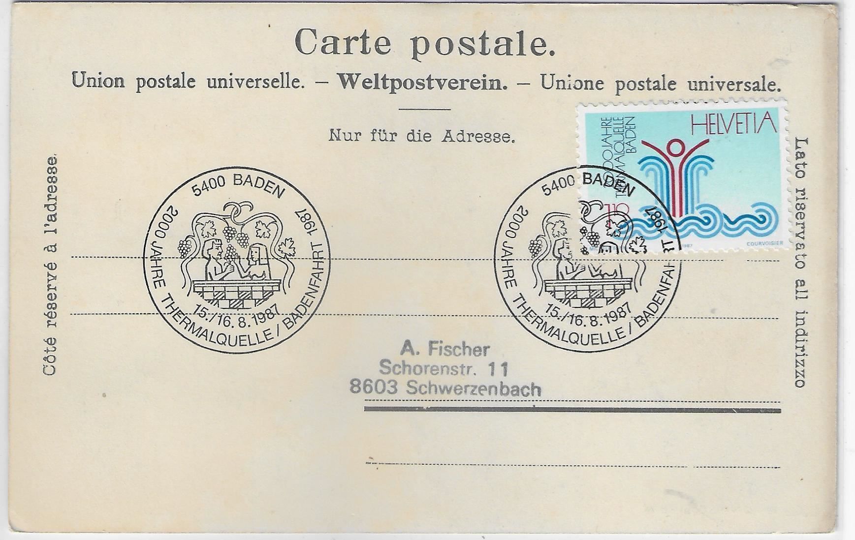 Cartoline postali: Baden - Stadtpartie – Usato da Ettingen venduto da Kartenplanet 1