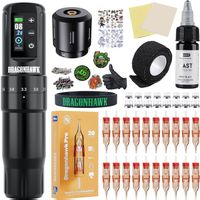 Tattoo Maschine kabellos 2000 mAh 7 Hublängen Set