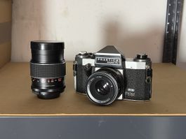Praktica Super TL Kamera mit Mirage Reflex Objektiv