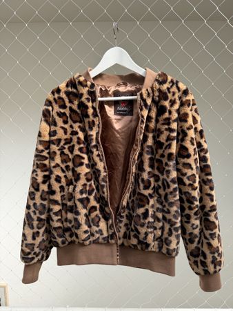 Stylische Leoparden Jacke aus Teddyfell Gr. M 🐆