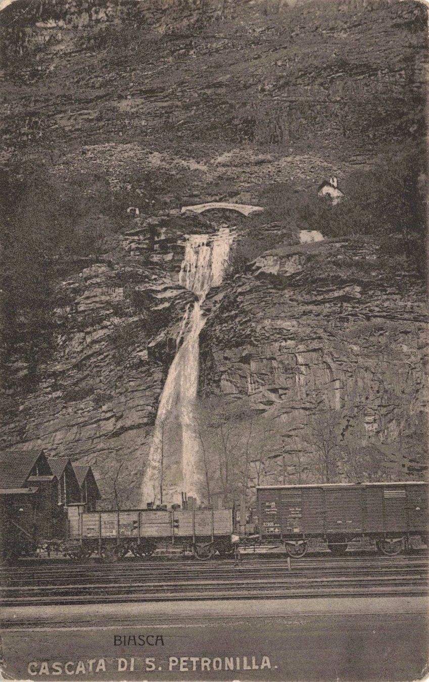 Cartoline postali: Biasca stazione cascata S. Petronilla – Usato da Biasca venduto da Blenio71