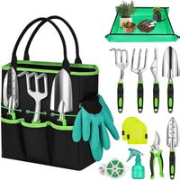 Gartenwerkzeug Set 12 tlg mit Tasche Schaufel Zubehör