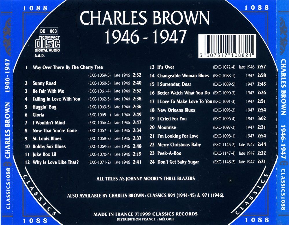 CD: Jazz-CD: Charles Brown 1946 - 1949 (Classics) – Usato da Hochfelden venduto da mue_lhm9 2