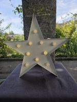 1)LED Deko Leuchte Stern weiss,   Marquee Light aus Metall